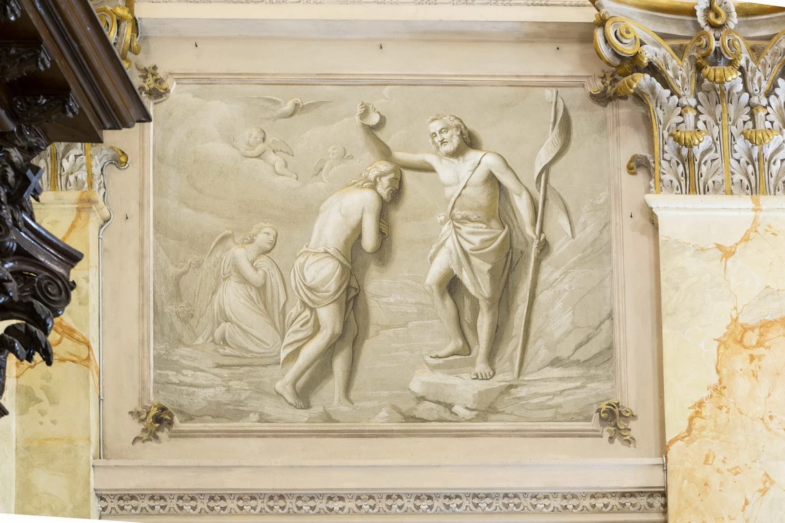 Il battesimo di Cristo - 1879 ca., affresco, chiesa di San Zenone, Passirano (BS)